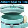 Blue Donuts 40oz Ceramic Airtight Food Storage Canister with Spoon, Turquoise BD3928642